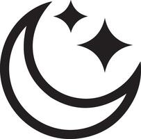 Simple Moon and Stars Icon, Perfect for Nighttime or Sleep-Related Designs vector