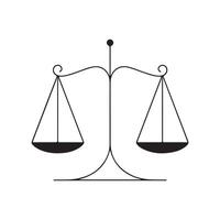 Simple Black Line Art of a Balance Scale vector