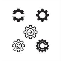 Set of Simple Gear Icons for Website or App Design vector