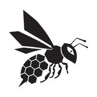 Abstract Honeybee with Geometric Honeycomb Design vector