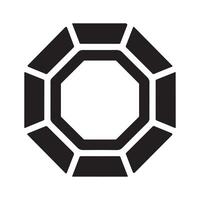 Elegant Octagonal Diamond Shape Silhouette vector