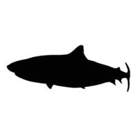 Silhouette of Tuna Fish Isolated on White Background vector