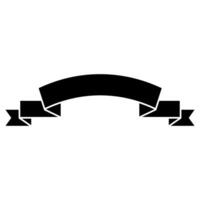 Ribbon Icon. Flat style black icon on white background. Banner ribon sign. vector