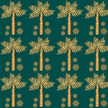 Golden palm trees pattern design vector