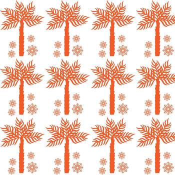 Pattern of palm trees and flowers vector