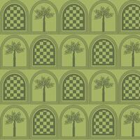 Green palm tree pattern design vector