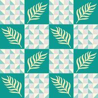 Stylish leaf pattern design in teal vector
