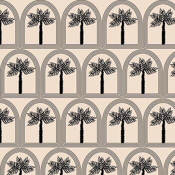 palma arboles en arcos tela vector