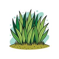 Cartoon Green Grass Bush Illustration, Isolated Nature Plant Design for Garden, Lawn, Landscape, Spring, Kids, Logo, Print, and Graphic Art Projects vector