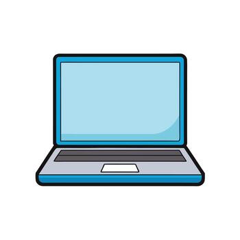 Cartoon Laptop Computer Illustration, Isolated Modern Technology Device Icon, Digital Notebook Design for Business, Education, Office, Web, Print, and Graphic Art vector