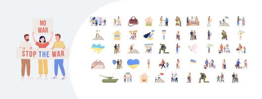 People protesting against war illustration vector