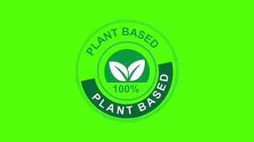 Plant Based 100 Percent Badge for Eco Friendly Product Labeling video