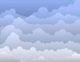 Abstract clouds in blue colors. The clouds in the sky are drawn with a gradient. vector