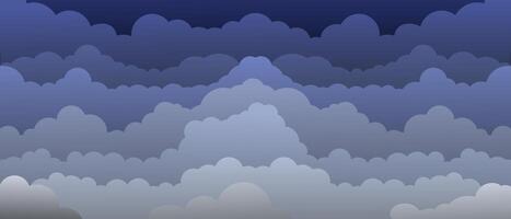 Clouds in blue colors. The clouds in the sky are drawn with a gradient. vector