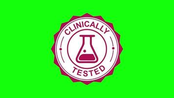 Animated Clinically Tested Icons with Medical Lab Symbols video