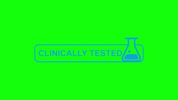 Clinically Tested Stamp with Science Lab Flask Icon video