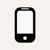 Black smartphone icon isolated on white background, modern mobile phone symbol for technology, communication, digital device, app, internet, and business concepts. vector
