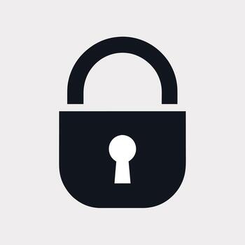 negro candado icono ilustración aislado en blanco fondo, simbolizando seguridad, privacidad, proteccion, seguridad, cerrar con llave, acceso, contraseña, cifrado, y seguro datos concepto. vector