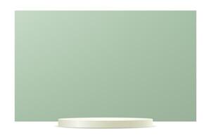 Green pastel podium realistic 3d design Luxury minimal wall scene mockup product display. Business backdrop. illustration. vector