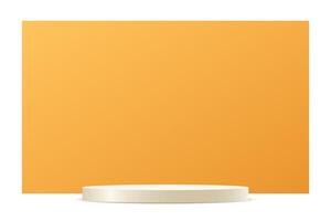 Yellow background 3d with beige podium Space for selling products on the website. illustration. vector
