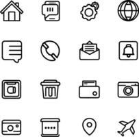A set of icons that include a phone, email, and other items vector