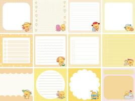 Cute animal-themed stationery design vector