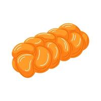Challah traditional bread loaf for Rosh hashanah holiday in cartoon style. Perfect for bakery and holiday design. vector
