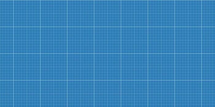 Gridpaper blueprint blue graph for plotting technical data and drafting blue squared sheets. Measurement for millimeter charts. Ideal plan for mapping precision vector