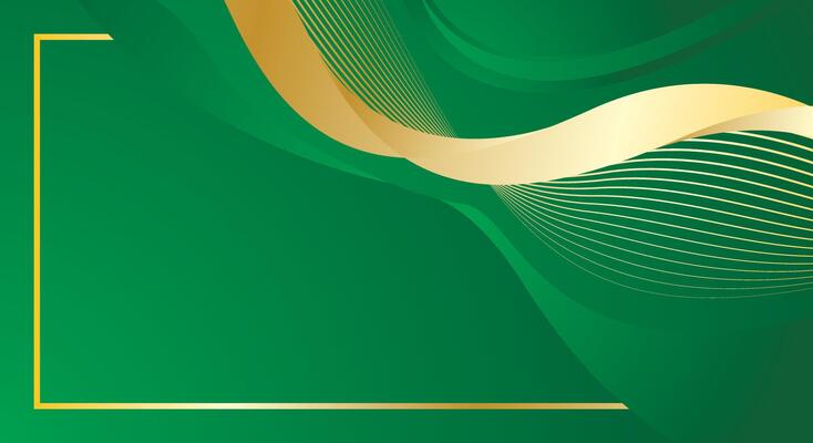 Abstract green gold luxury wave background for certificate, charter and award