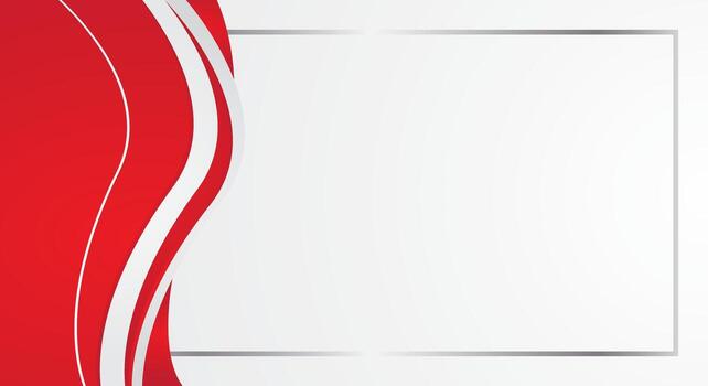 Abstract red and white flag wave background for certificate vector