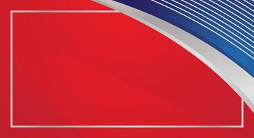 Modern blue silver abstract curved on red background vector