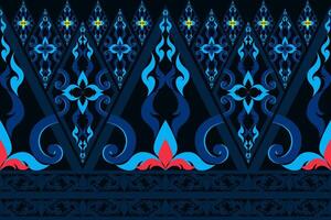 Thai patterns made from geometric triangles and curves mixed in. vector