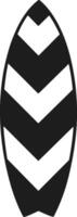 Chevron Pattern Surfboard Silhouette Illustration vector