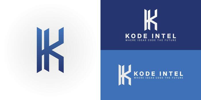 The modern geometric KI initial logo is ideal for software development companies. Featuring sharp lines and a clean design, it represents innovation, cutting-edge technology, and digital intelligence. vector