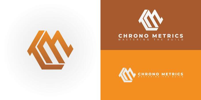 Modern angular CM emblem for architecture and construction. This logo represents precision, strength, and innovative design, making it ideal for firms that shape the future. vector