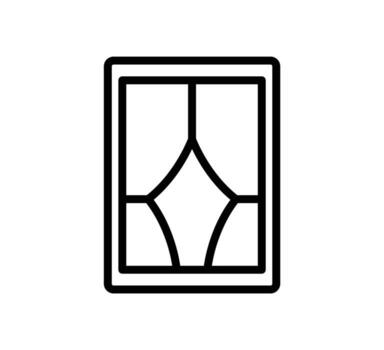 Simple Line Art of Decorative Window with Elegant Design Elements vector