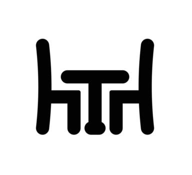 Minimalist Icon of Table and Chairs Symbolizing Dining and Socializing Spaces vector