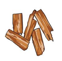 Wood chips for kindling illustration vector