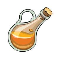 Bottle with yellow oily liquid illustration vector