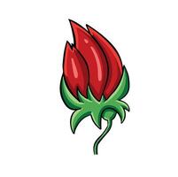 Red flower bud plant illustration vector