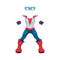 A blank superhero outfit with red boots and mask. vector