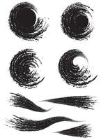 a set of black ink swirls on a white background, Grungy black and white abstract illustration with ink splatters and a subtle border design perfect for fashion or art backgrounds vector