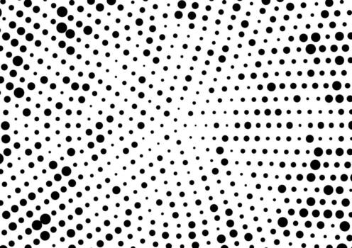 un negro y blanco Clásico trama de semitonos punto patrón, radial punto formación, un sin costura trama de semitonos punto modelo crea un texturizado negro y blanco geométrico antecedentes vector