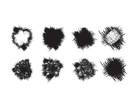 a set of black and white ink splatters, set of ink splashes, Colorful illustration set of abstract ink stains with floral and leaf patterns for artistic design vector