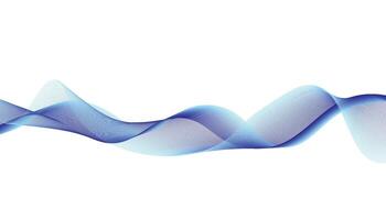 Blue Wave Abstract Background, Smooth Flowing Lines on White vector