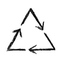 forty Hand drawn recycle arrow icon Recycling resources symbol Reuse of materials, zero waste, green environment, saving the planet vector
