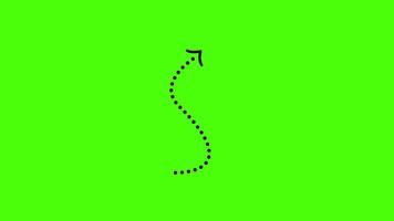 A curved black arrow animation on a green screen background, ideal for motion graphics and creative business presentations. Suitable for editors needing an animated arrow effect. video