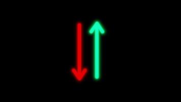 Neon sign Arrows Animation in a black background. Can be used to compose various media such as news, presentations, online media, social media video
