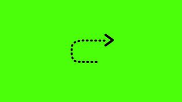 Dynamic green screen arrow dotted animation with flowing arrow-shaped dotted patterns in seamless motion. Perfect for directional visual effects, overlay video