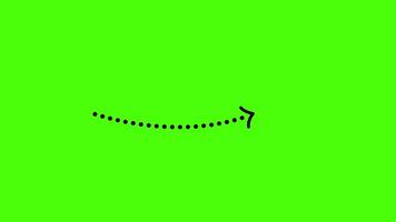 A curved black arrow animation on a green screen background, ideal for motion graphics and creative business presentations. Suitable for editors needing an animated arrow simple effect. video